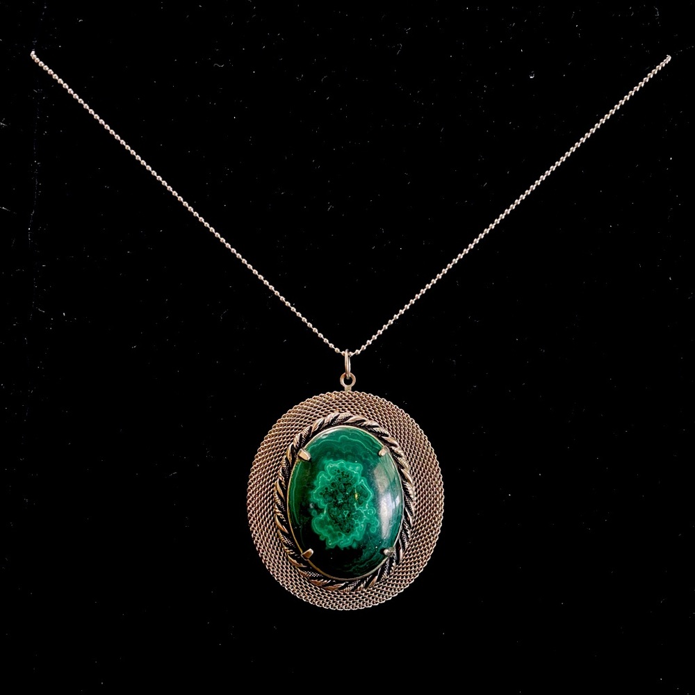 faux malachite pendant necklace